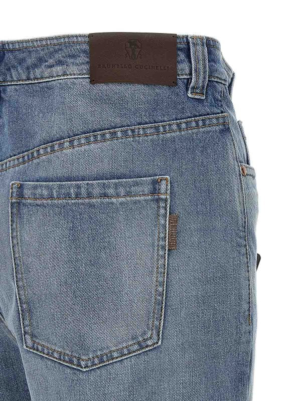 BRUNELLO CUCINELLI WOMEN'S LIGHT BLUE STRAIGHT TROUSERS