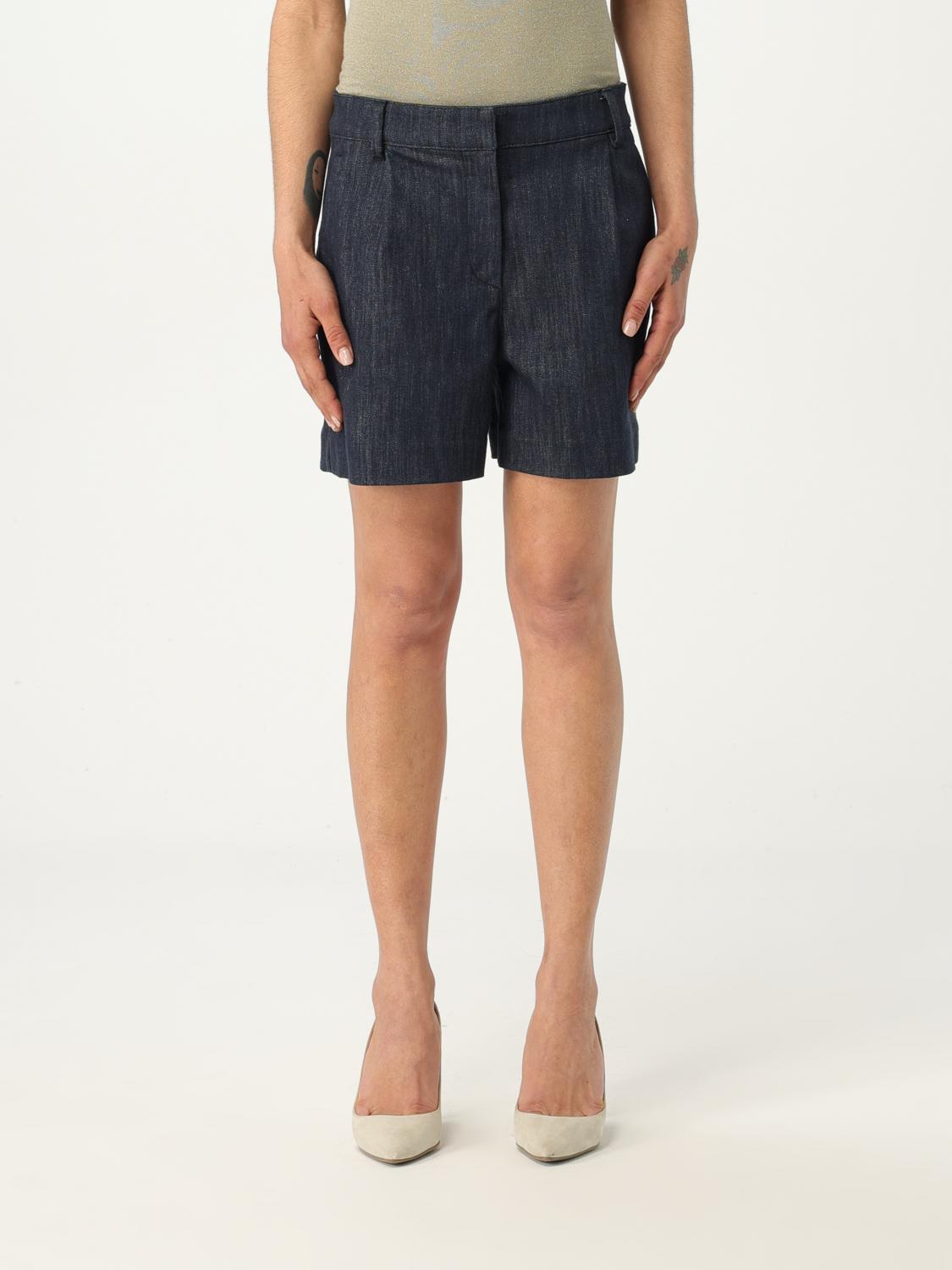 BRUNELLO CUCINELLI WOMEN'S DARK BLUE TAILORED SHORTS