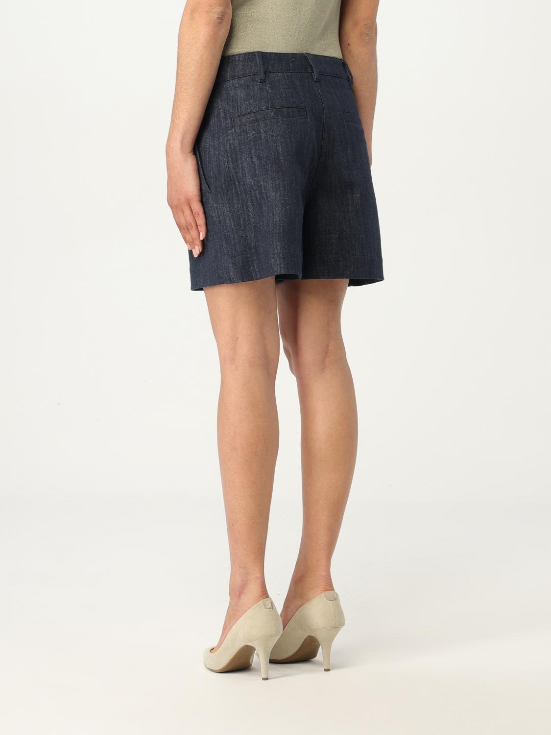 BRUNELLO CUCINELLI WOMEN'S DARK BLUE TAILORED SHORTS