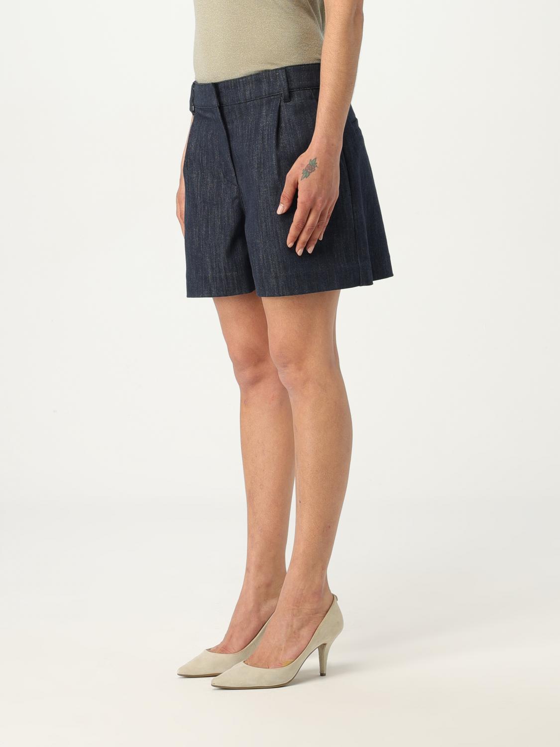 BRUNELLO CUCINELLI WOMEN'S DARK BLUE TAILORED SHORTS