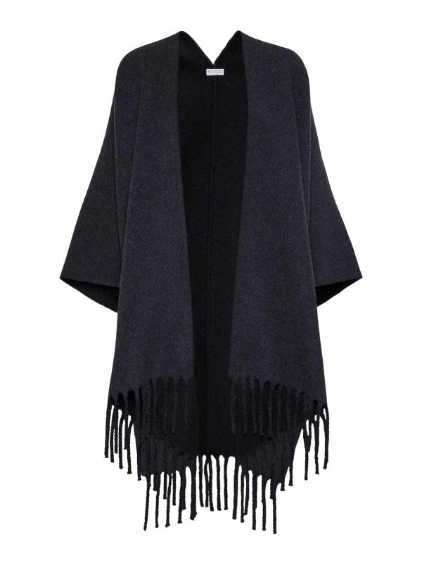 BRUNELLO CUCINELLI WOMEN'S DARK GREY WOOL SCARF