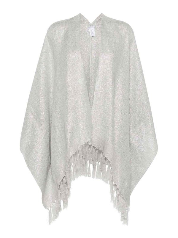 BRUNELLO CUCINELLI WOMEN'S LIGHT GREY LINEN BLEND SCARF