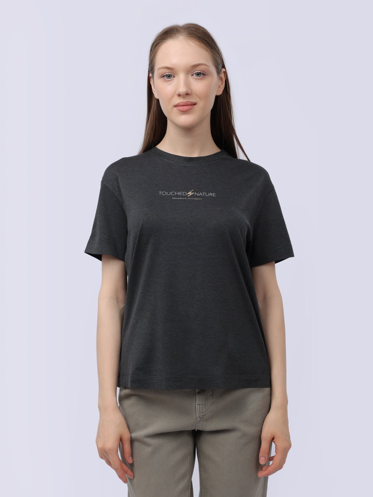 BRUNELLO CUCINELLI WOMEN'S DARK GREY COTTON SHIRT