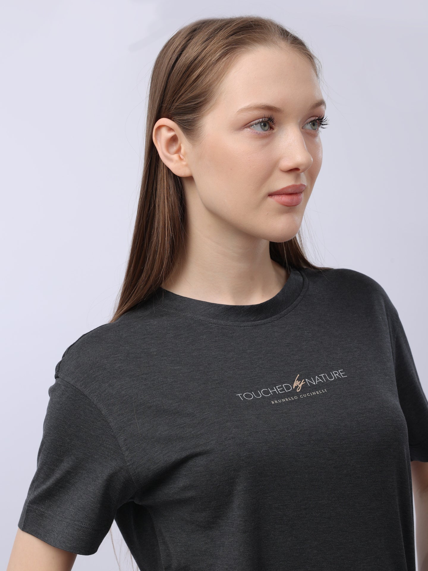 BRUNELLO CUCINELLI WOMEN'S DARK GREY COTTON SHIRT