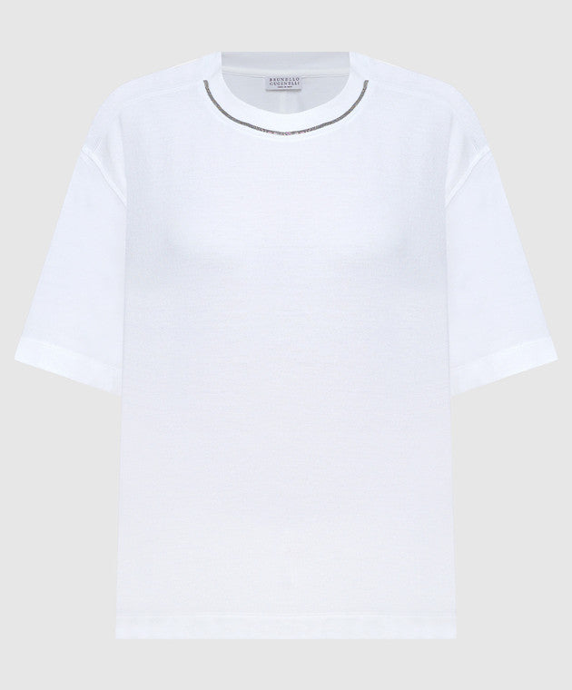 BRUNELLO CUCINELLI WOMEN'S WHITE RELAXED COTTON SHIRT