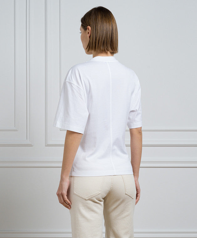 BRUNELLO CUCINELLI WOMEN'S WHITE RELAXED COTTON SHIRT