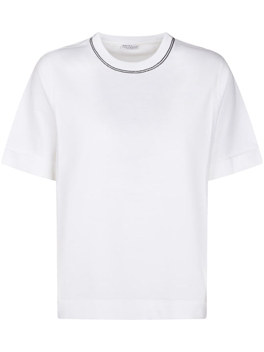 BRUNELLO CUCINELLI WOMEN'S WHITE RELAXED COTTON SHIRT
