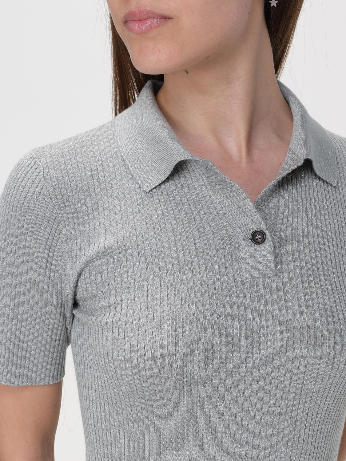 BRUNELLO CUCINELLI WOMEN'S LIGHT GREY WOOL BLEND SHIRT