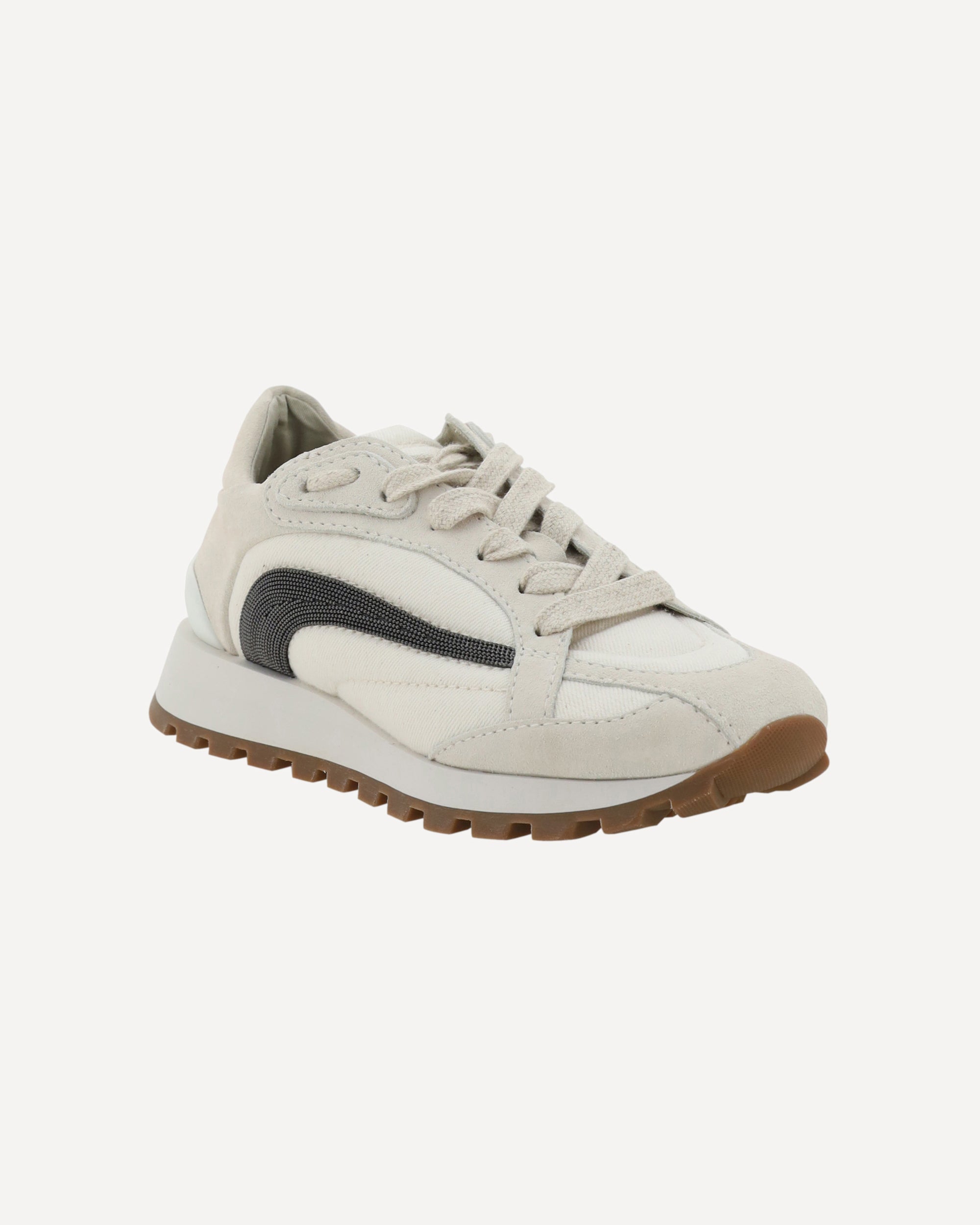 BRUNELLO CUCINELLI WOMEN'S OFF WHITE LEATHER SNEAKERS