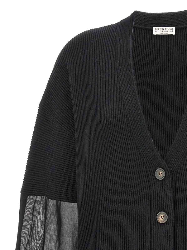 BRUNELLO CUCINELLI WOMEN'S BLACK RIBBED COTTON SWEATER