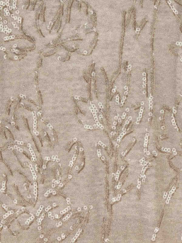 BRUNELLO CUCINELLI WOMEN'S BEIGE LINEN BLEND SWEATER