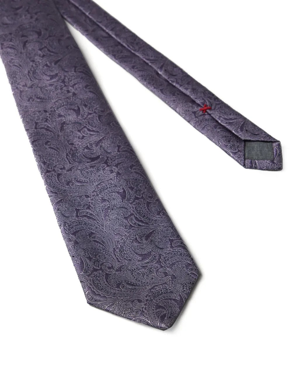 BRUNELLO CUCINELLI MEN'S MAUVE SILK PAISLEY TIE