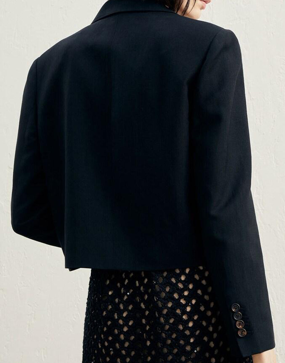 BRUNELLO CUCINELLI WOMEN'S BLACK CROPPED BLAZER
