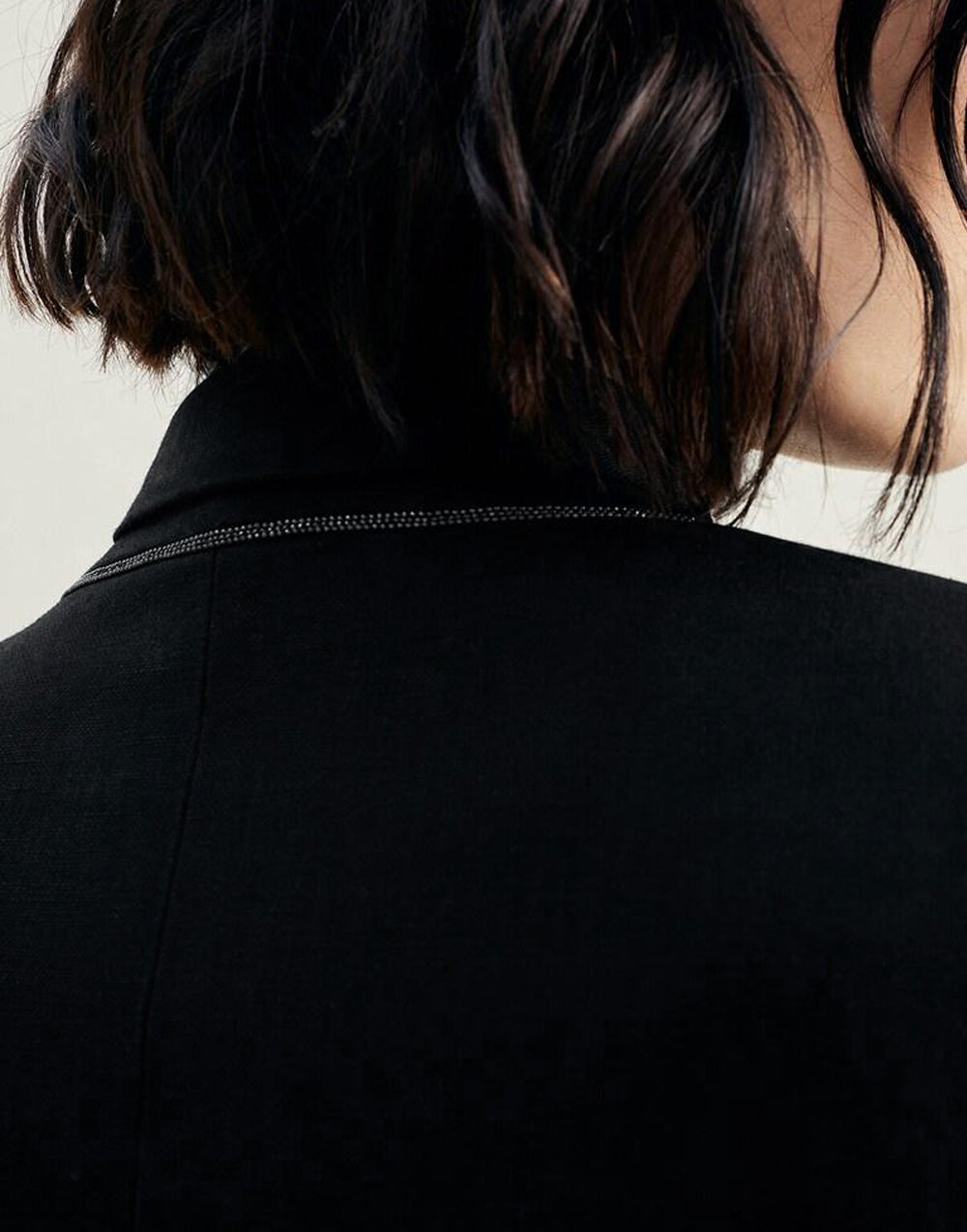 BRUNELLO CUCINELLI WOMEN'S BLACK CROPPED BLAZER
