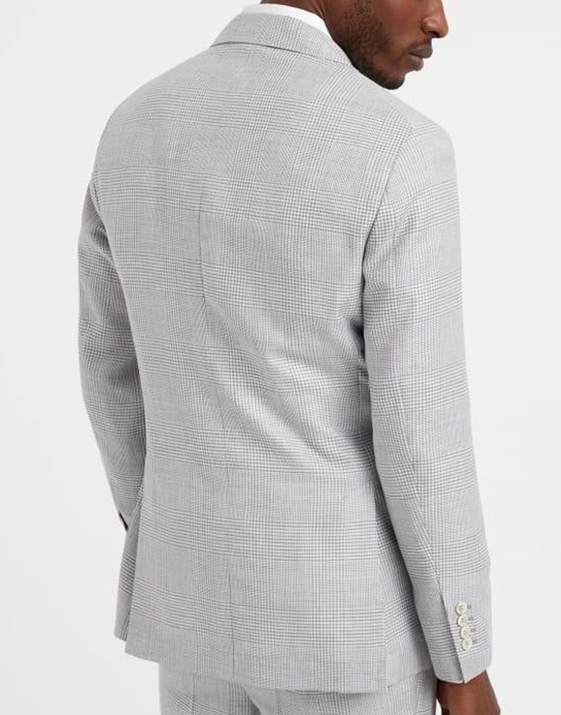 BRUNELLO CUCINELLI MEN'S PEARL WOOL LINEN DECONSTRUCTED SUIT