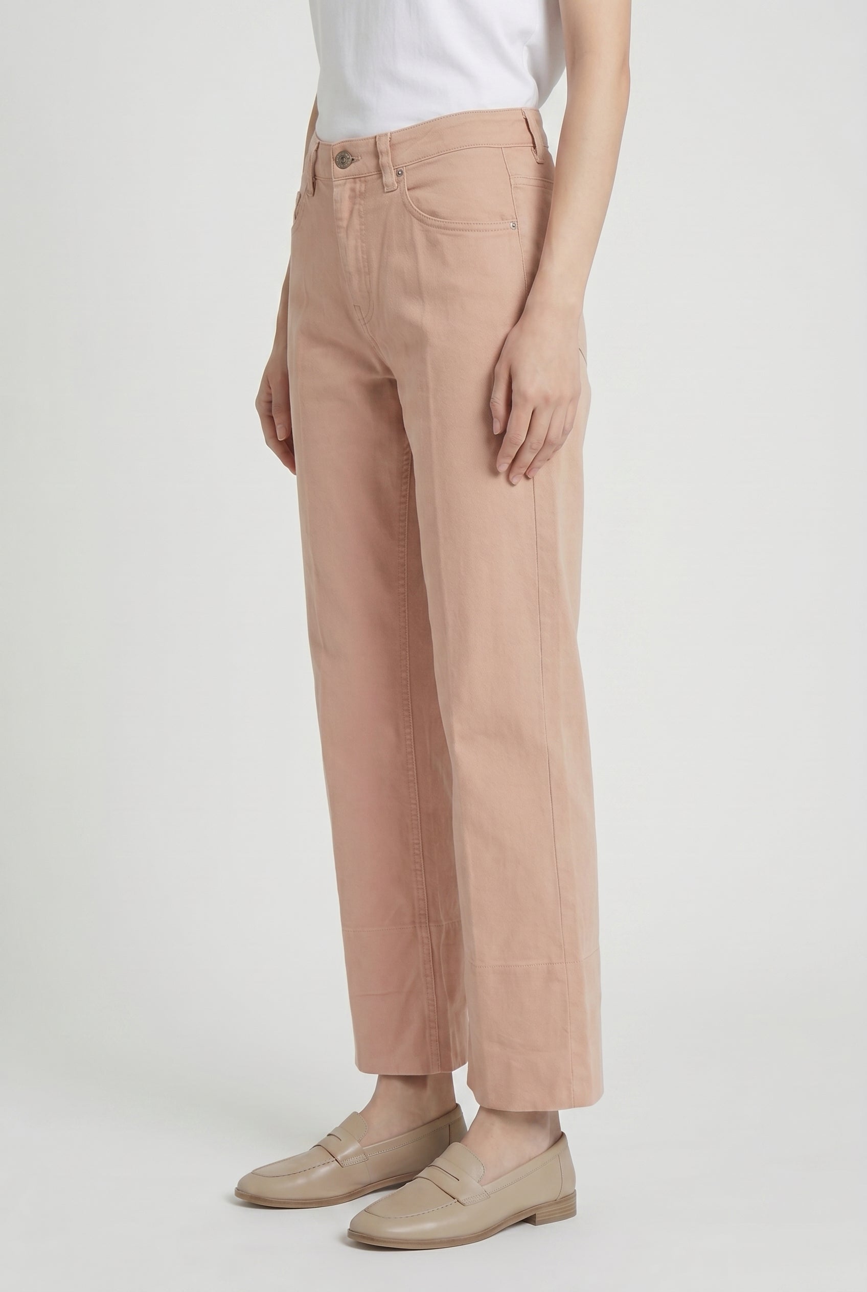 BRUNELLO CUCINELLI WOMEN'S PAPAYA COTTON STRAIGHT LEG TROUSERS