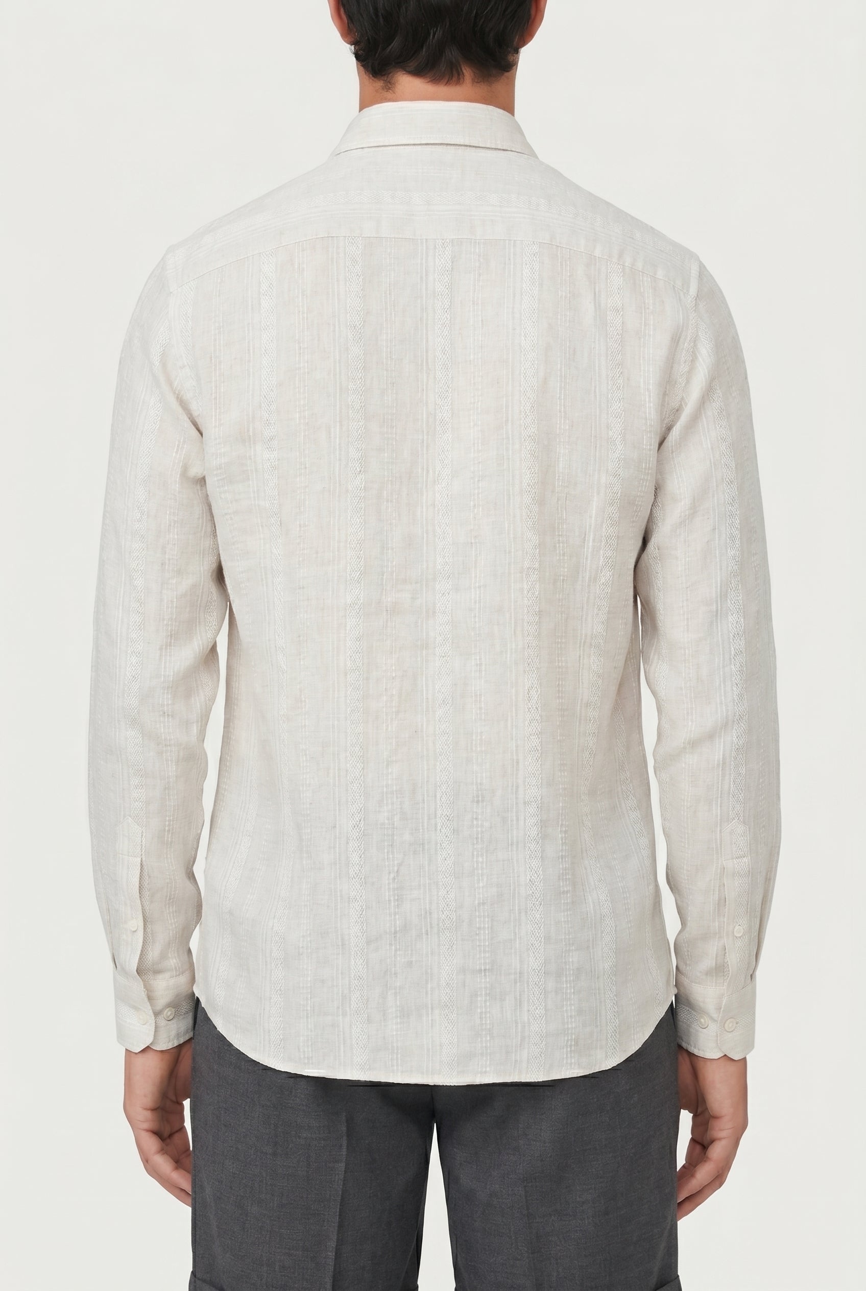 BRUNELLO CUCINELLI MEN'S CRETE LINEN STRIPED BUTTON-UP SHIRT