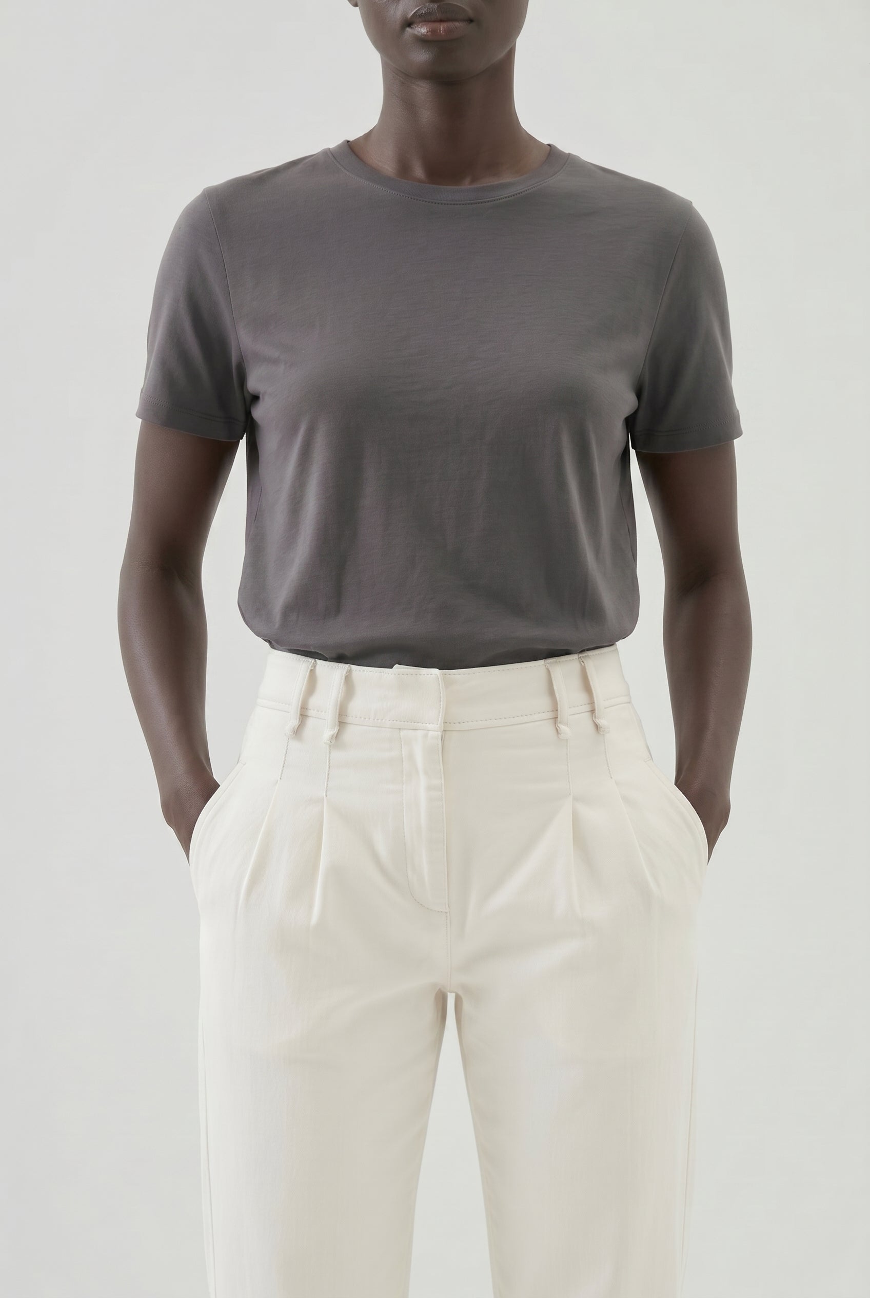 BRUNELLO CUCINELLI WOMEN'S WARM WHITE PLEATED TROUSERS
