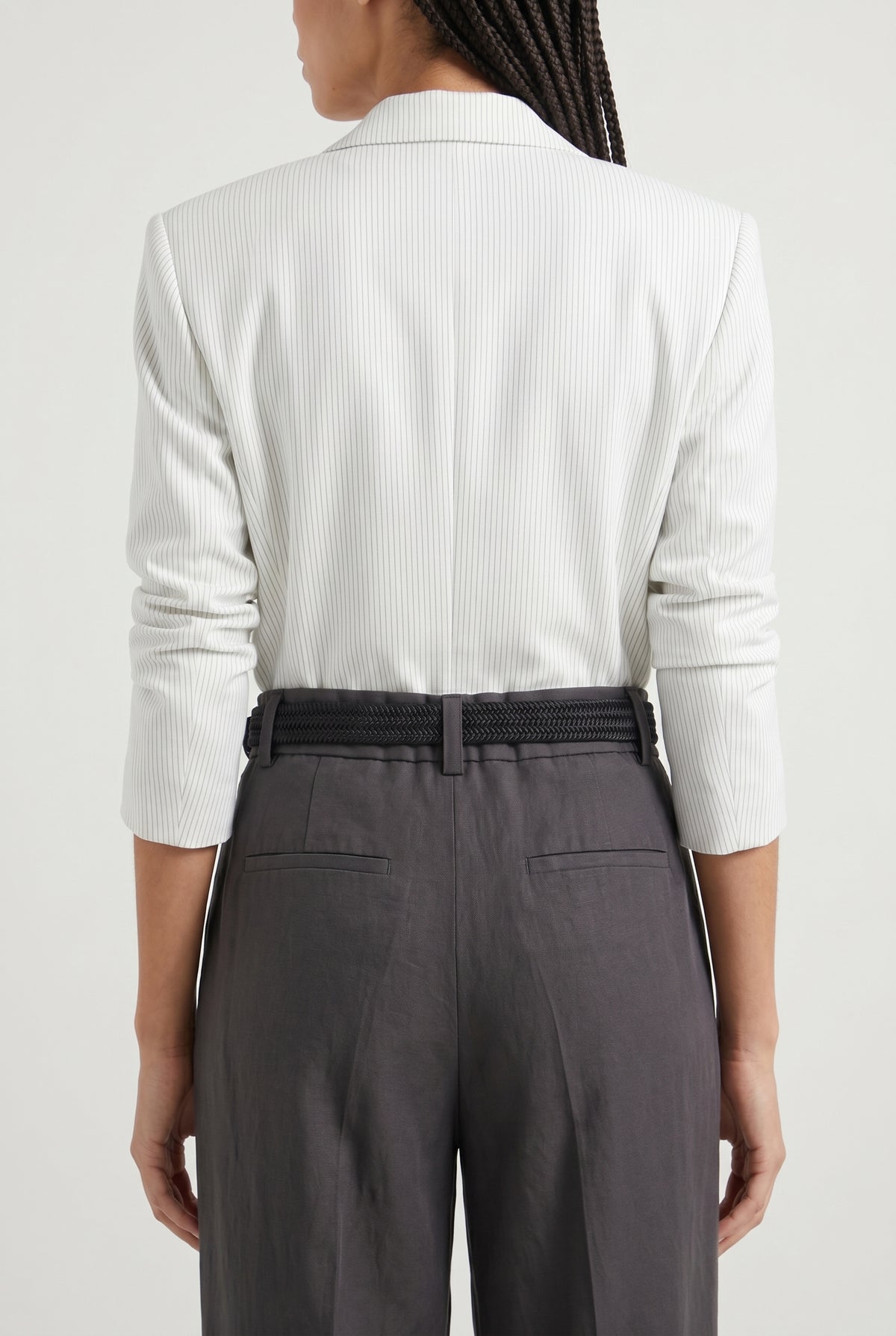 BRUNELLO CUCINELLI WOMEN'S BLACK WOVEN BELT WITH BUCKLE