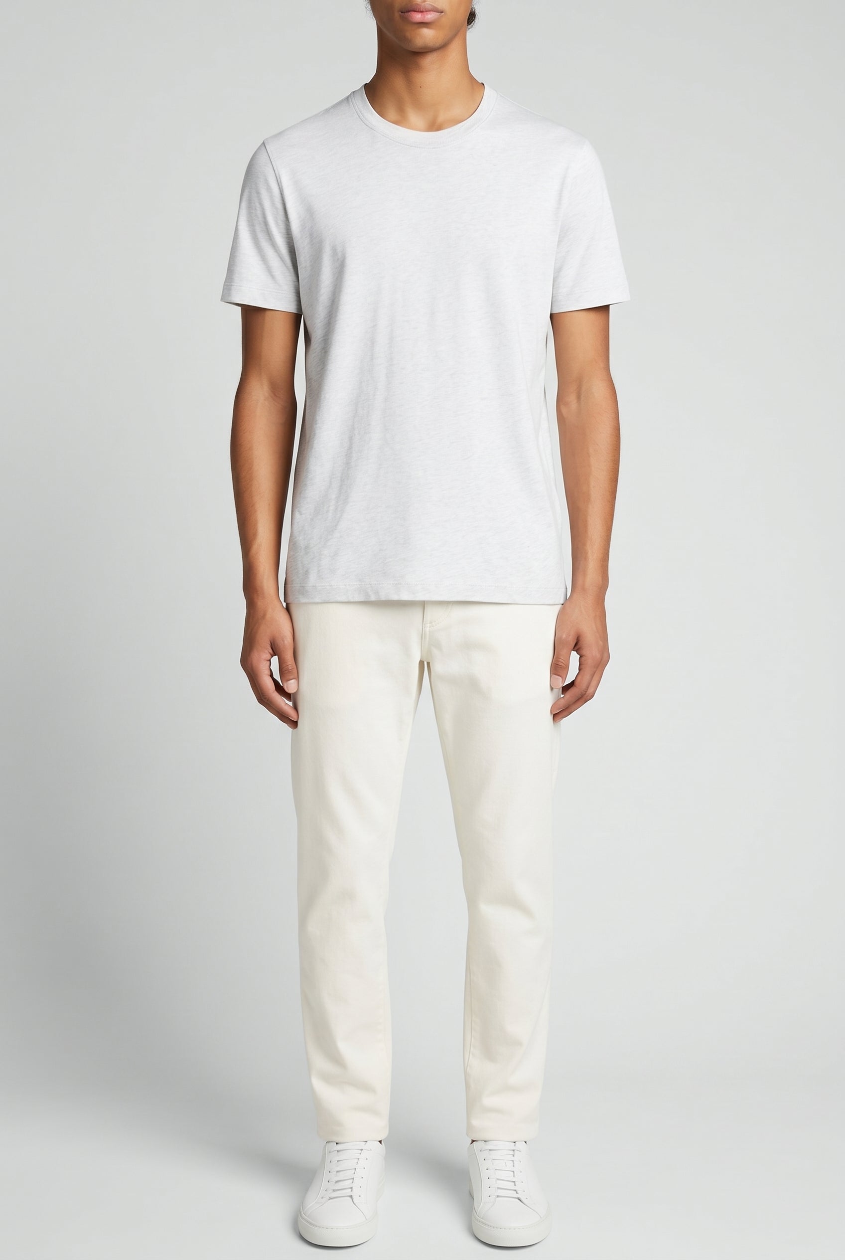 BRUNELLO CUCINELLI MEN'S PEARL COTTON CREW NECK SHIRT