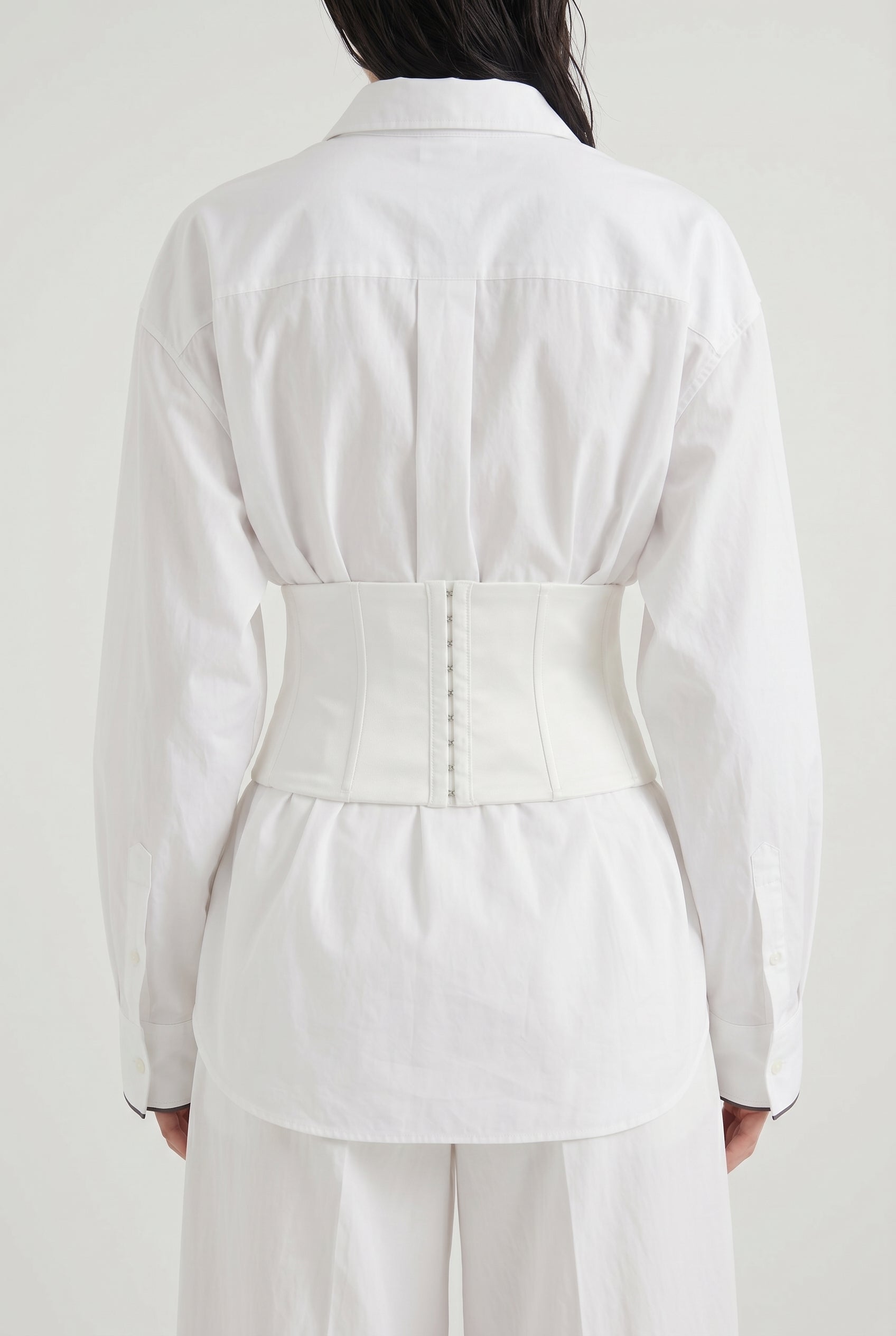 BRUNELLO CUCINELLI WOMEN'S NATURAL SILK STRUCTURED CORSET BELT