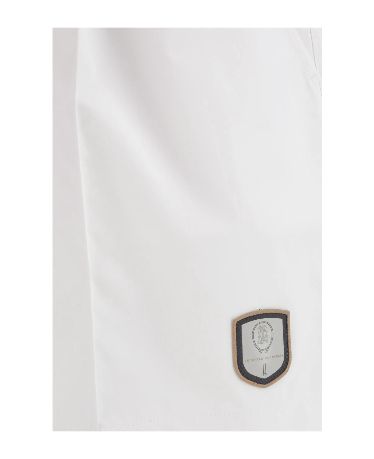 BRUNELLO CUCINELLI MEN'S WHITE TAILORED GYM SHORTS