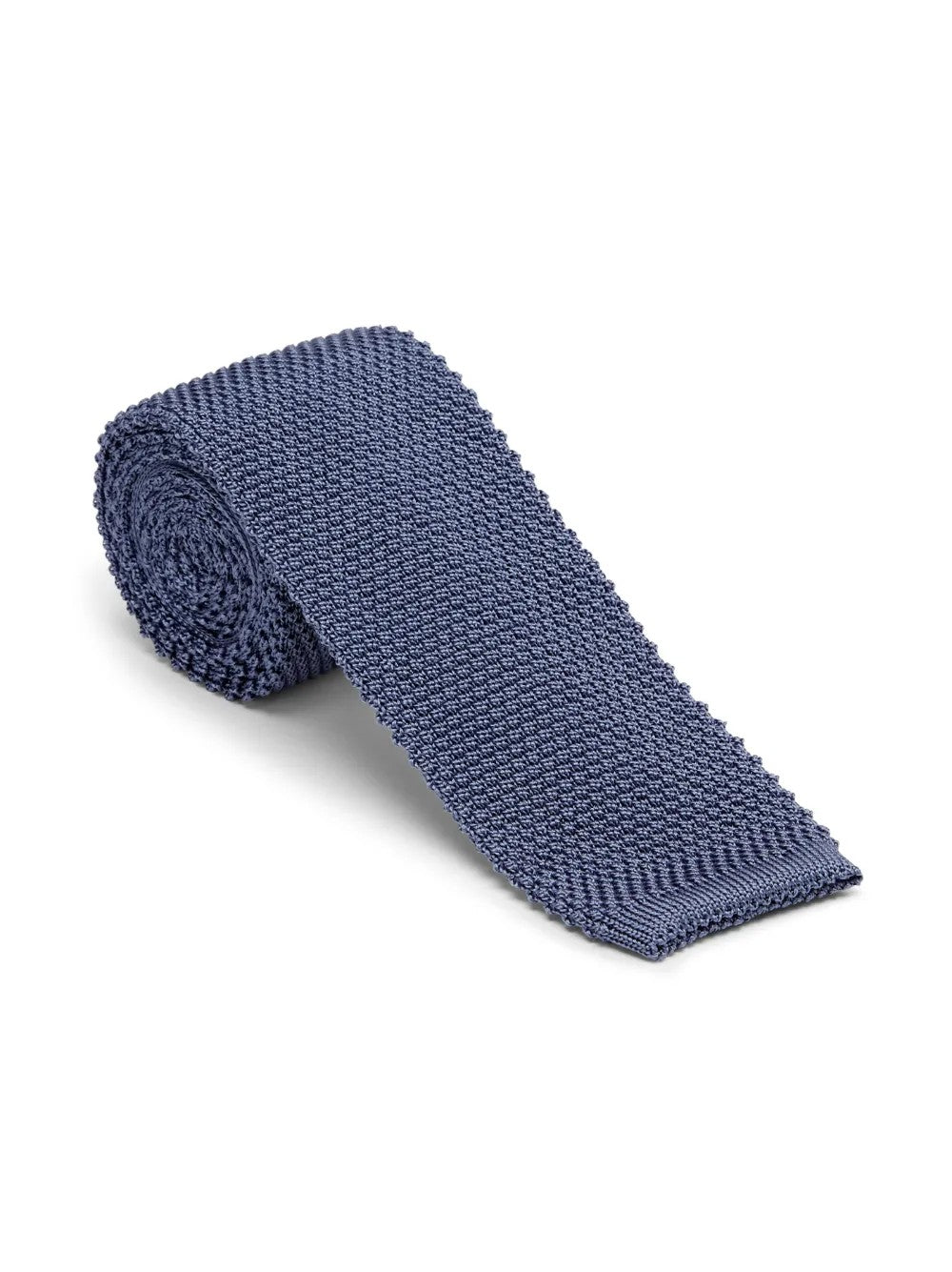 BRUNELLO CUCINELLI MEN'S BLUE SILK KNIT TIE
