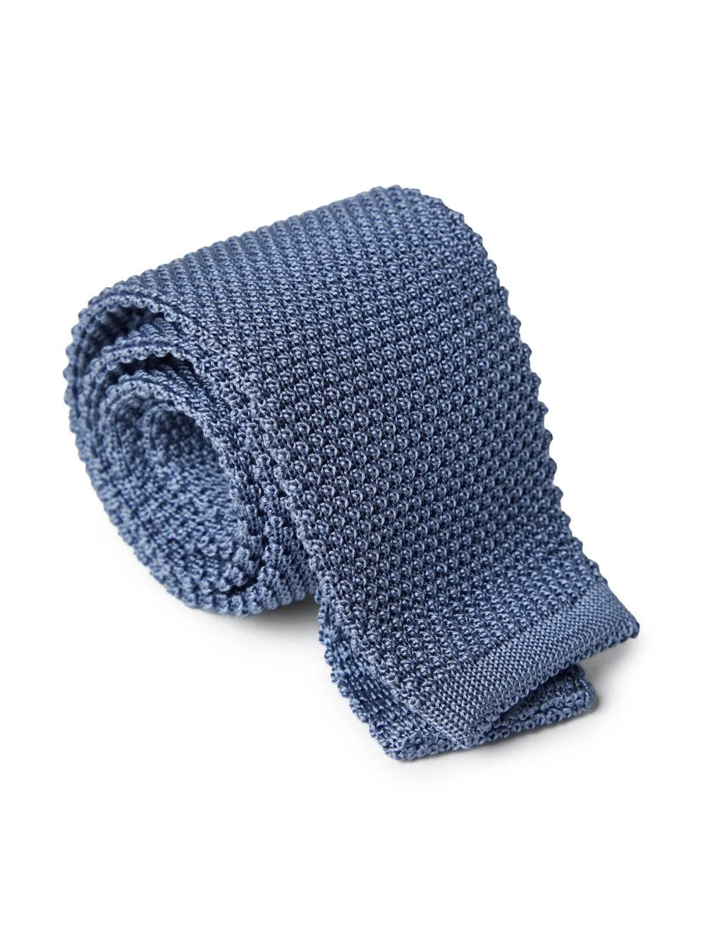 BRUNELLO CUCINELLI MEN'S BLUE SILK KNIT TIE