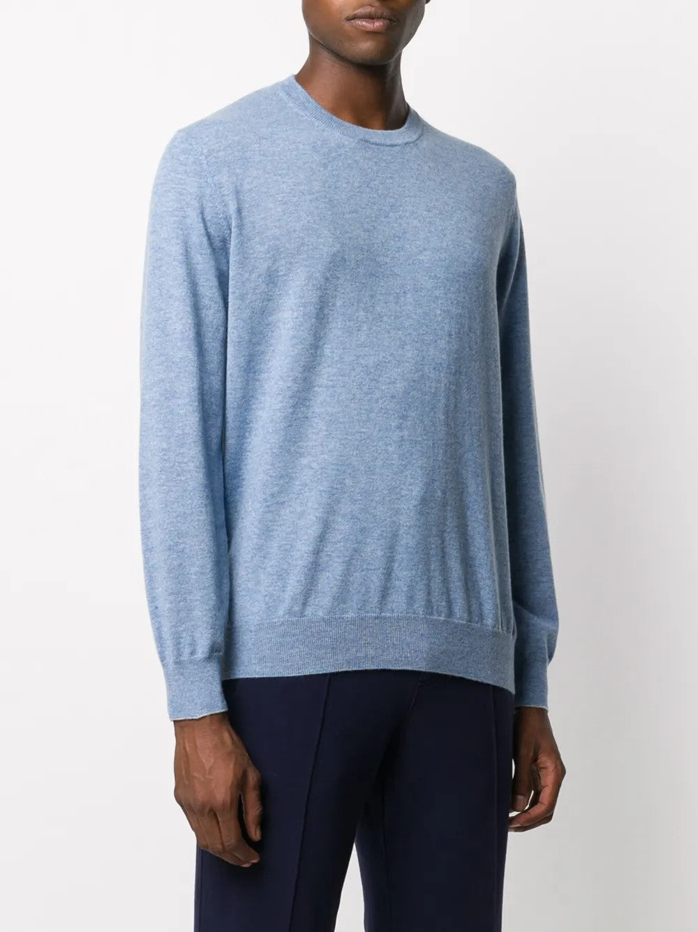 BRUNELLO CUCINELLI MEN'S LIGHT BLUE CASHMERE SWEATER