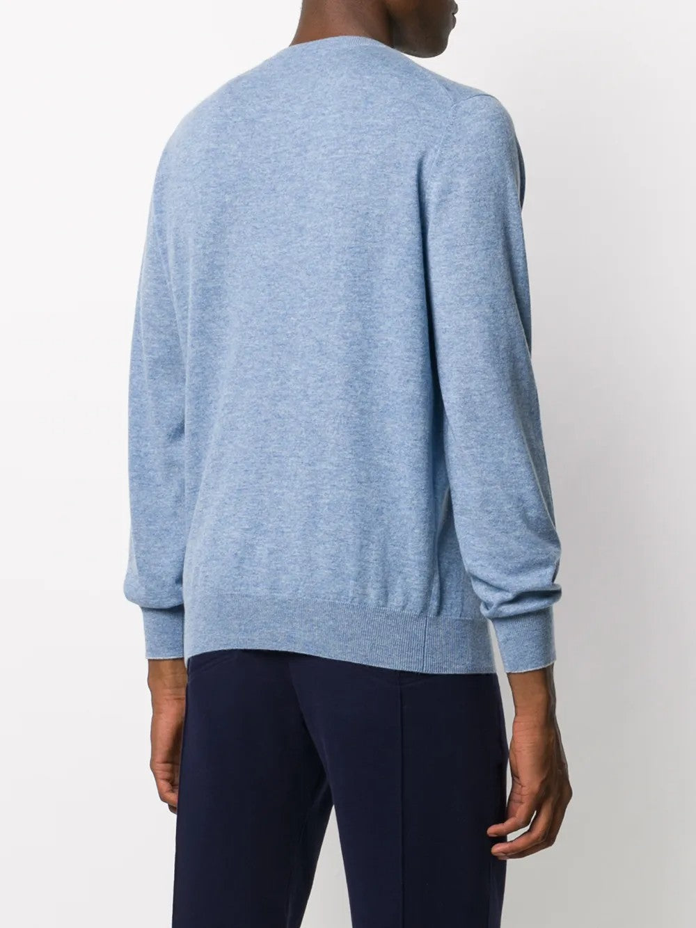 BRUNELLO CUCINELLI MEN'S LIGHT BLUE CASHMERE SWEATER