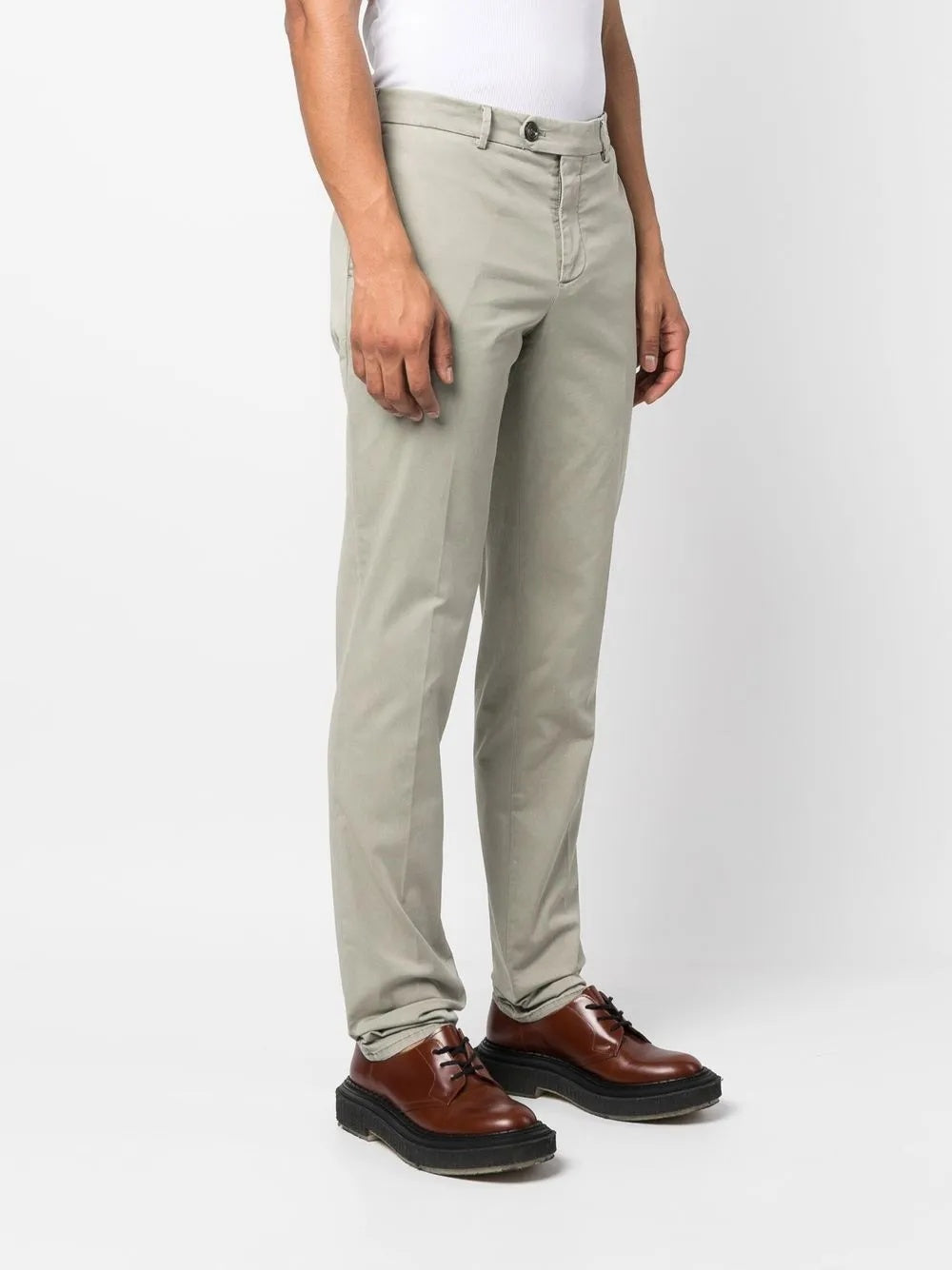 BRUNELLO CUCINELLI MEN'S BEIGE TAILORED TROUSERS