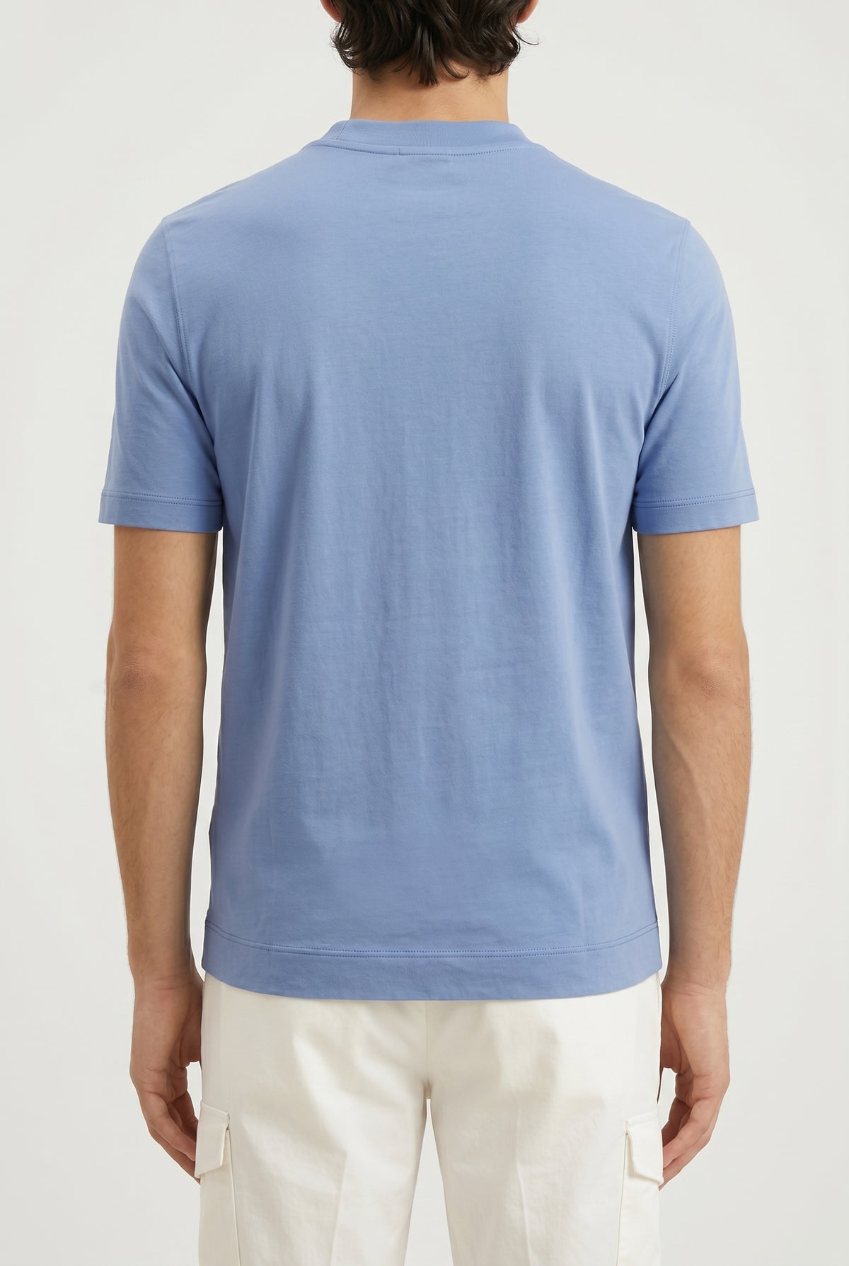 BRUNELLO CUCINELLI MEN'S COBALT BLUE GRAPHIC T-SHIRT