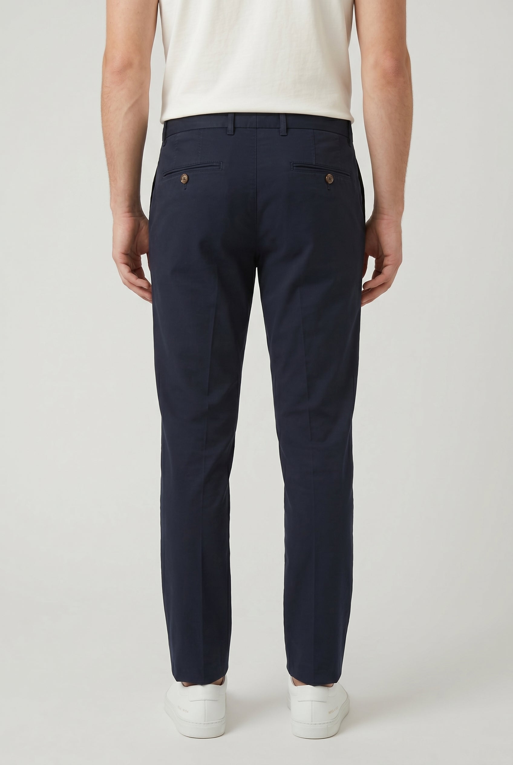 BRUNELLO CUCINELLI MEN'S DARK BLUE SLIM FIT TROUSERS