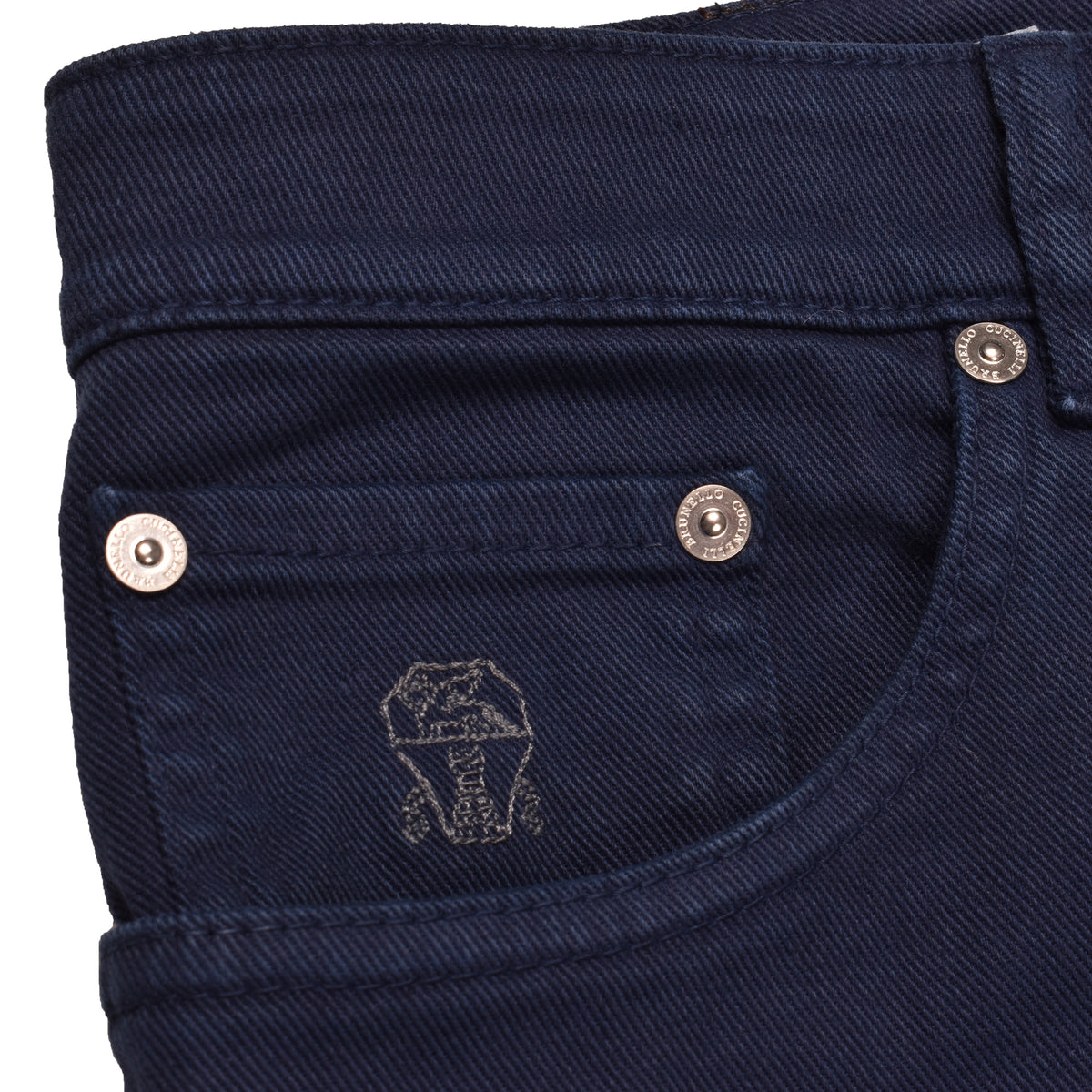 BRUNELLO CUCINELLI MEN'S DARK BLUE TRADITIONAL FIT TROUSERS