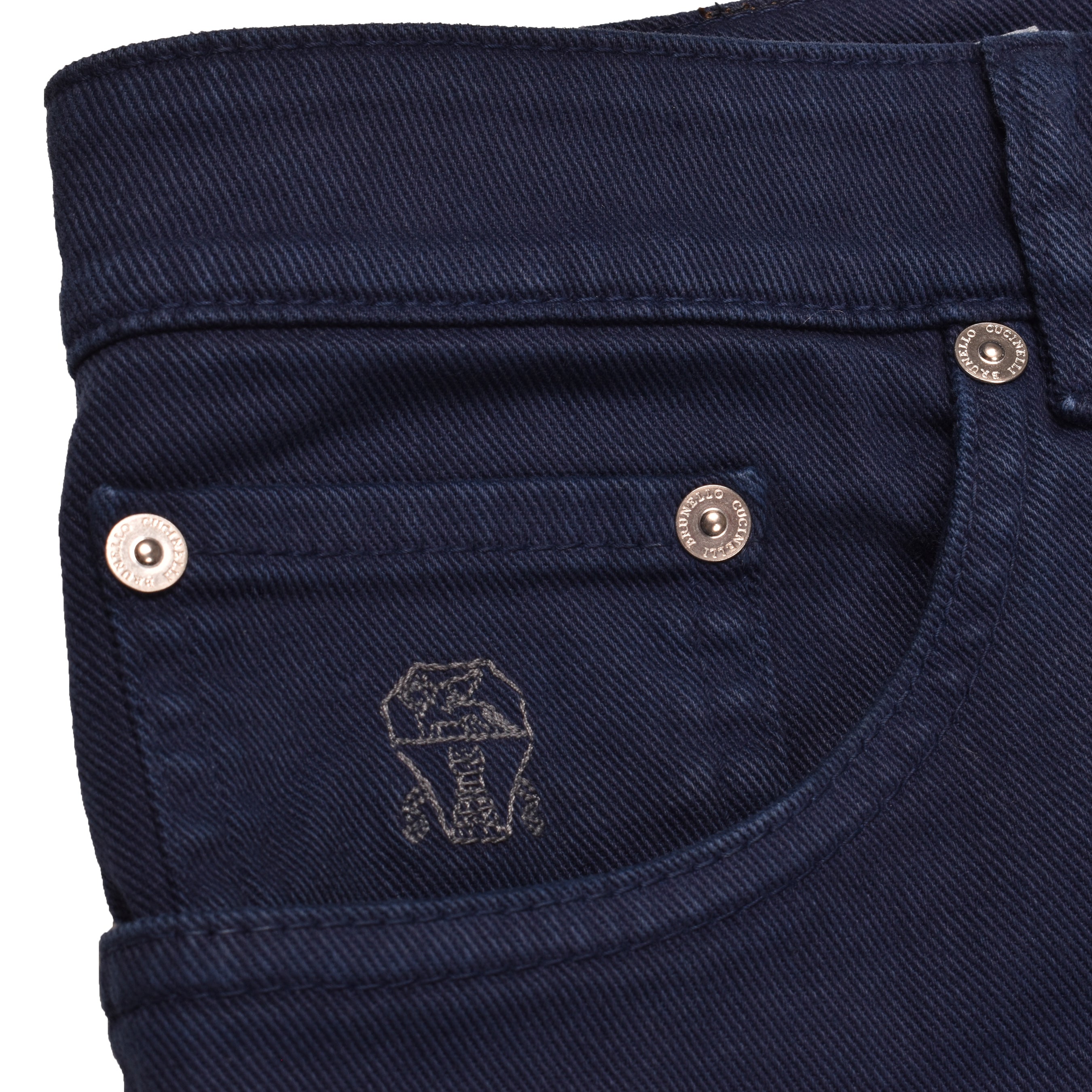 BRUNELLO CUCINELLI MEN'S DARK BLUE TRADITIONAL FIT TROUSERS