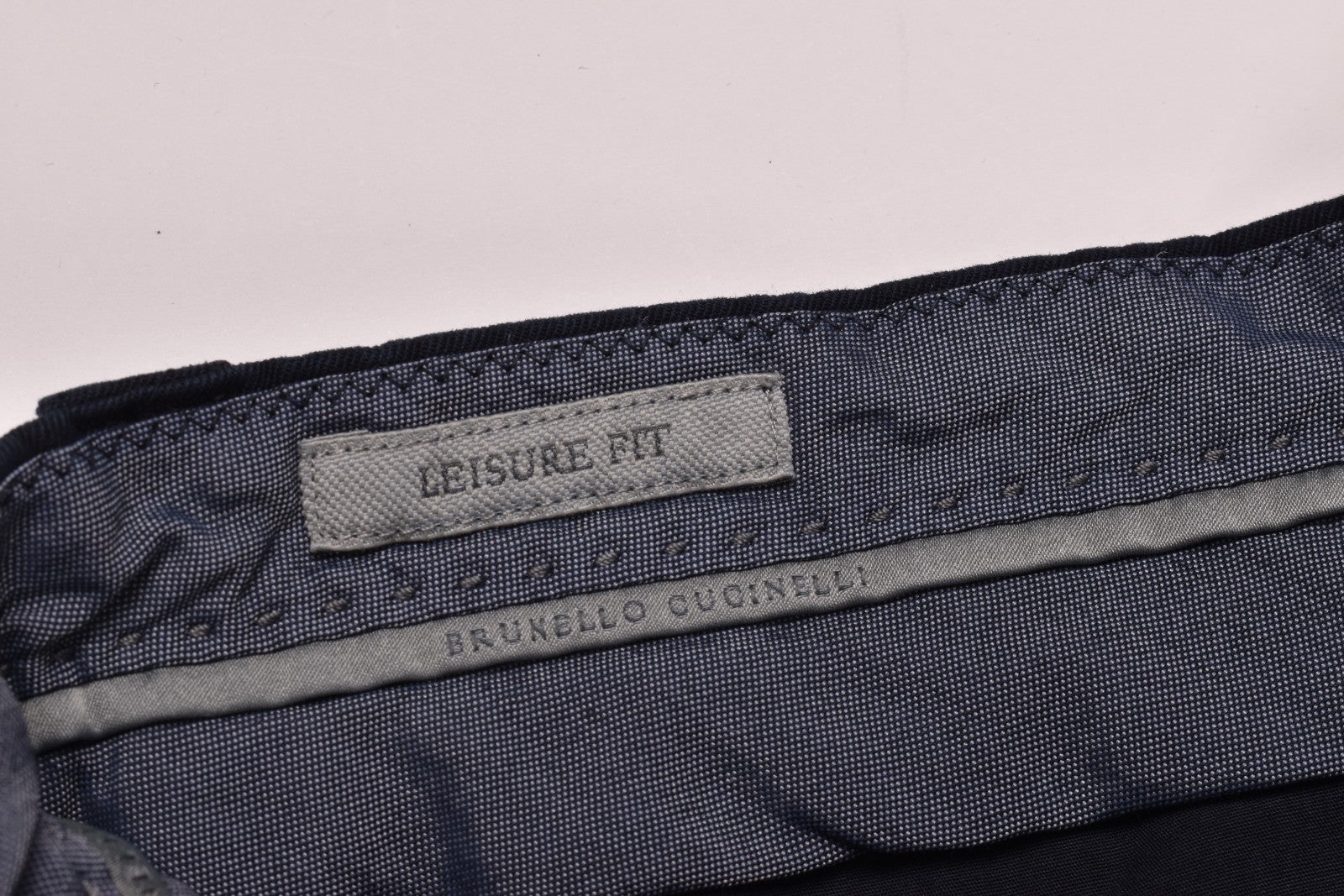 BRUNELLO CUCINELLI MEN'S NAVY CASUAL COTTON TROUSERS