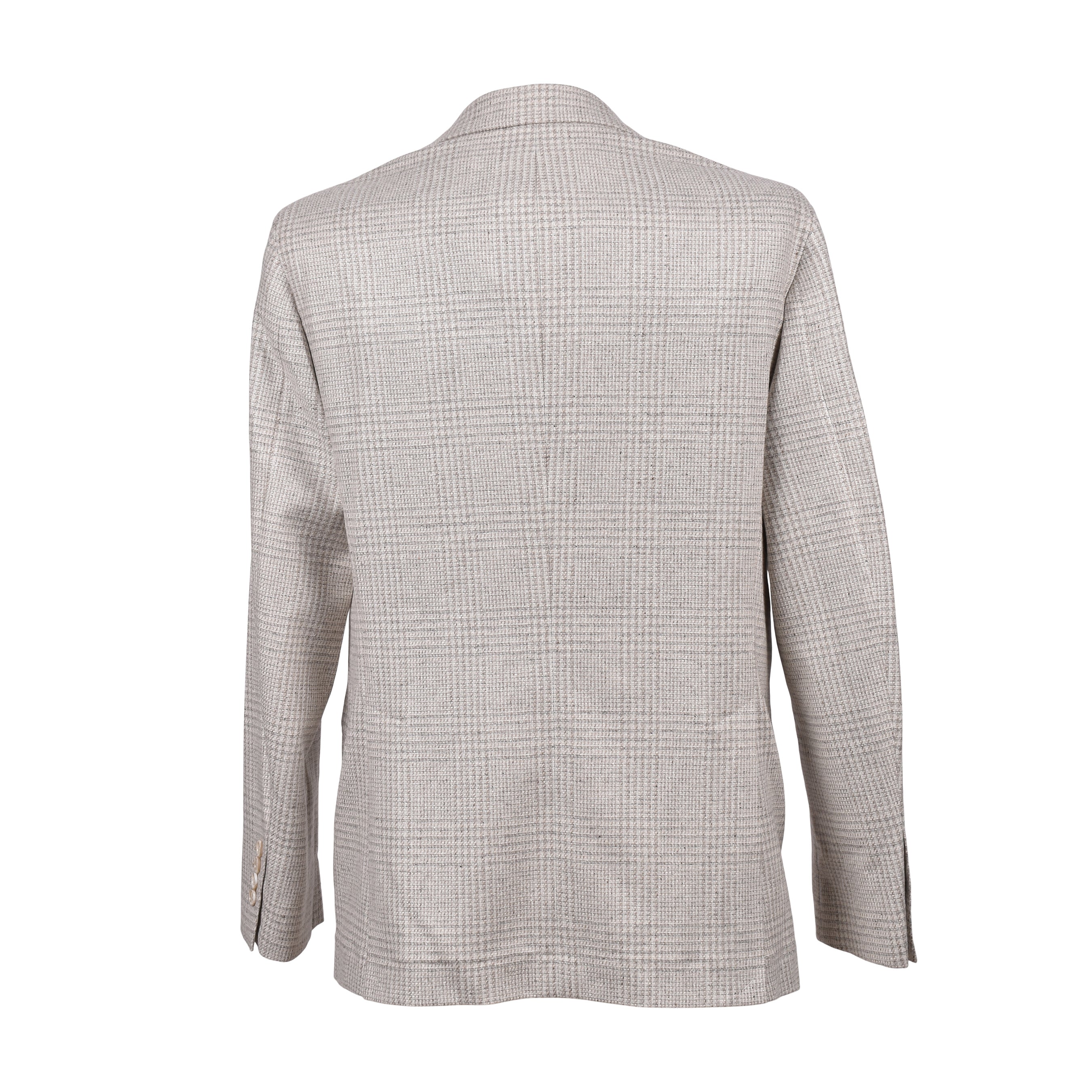 BRUNELLO CUCINELLI MEN'S SAND WOOL BLEND CHECK SUIT
