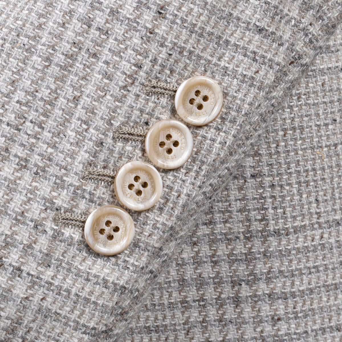BRUNELLO CUCINELLI MEN'S SAND WOOL BLEND CHECK SUIT