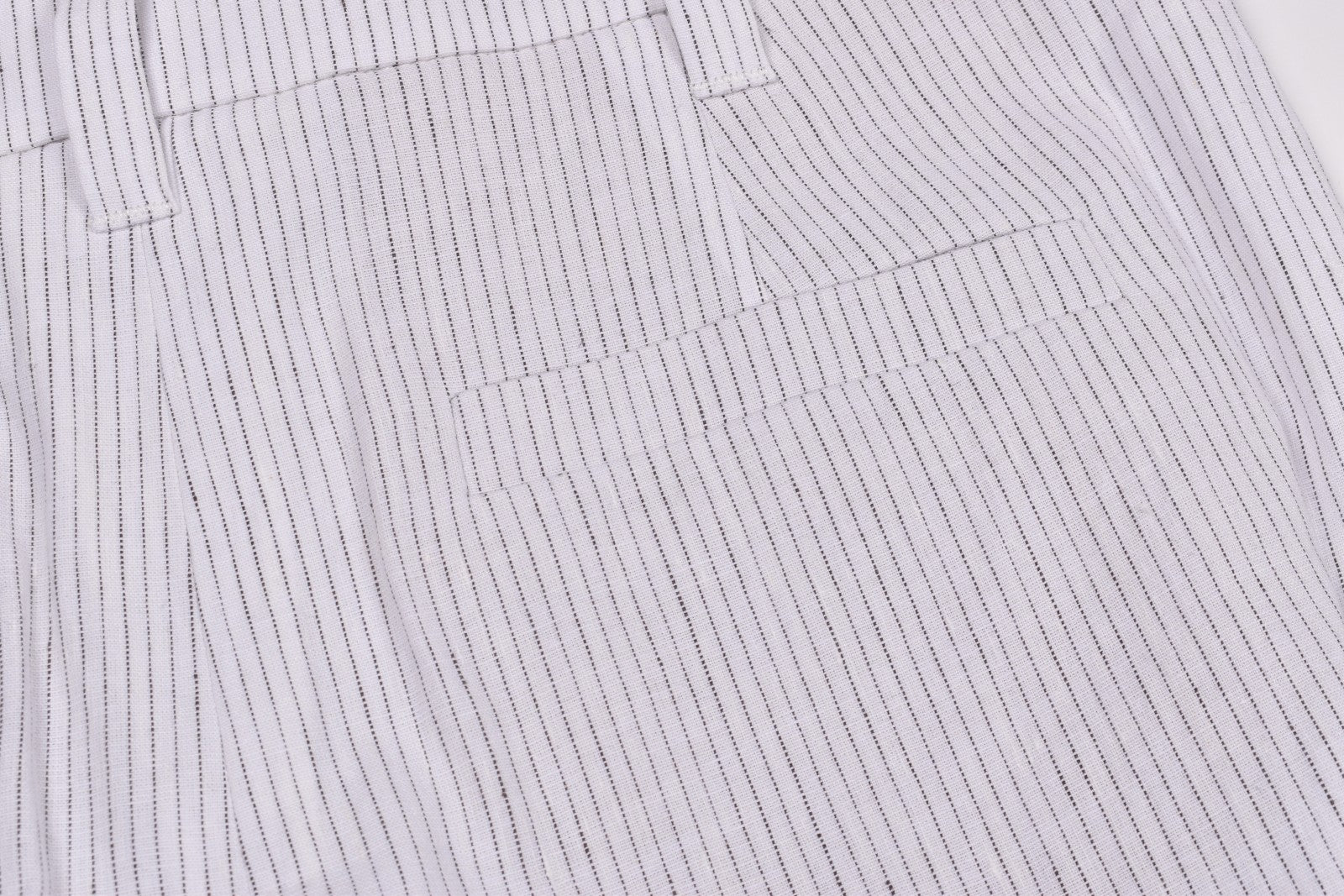 BRUNELLO CUCINELLI WOMEN'S WHITE STRIPED RELAXED TROUSERS