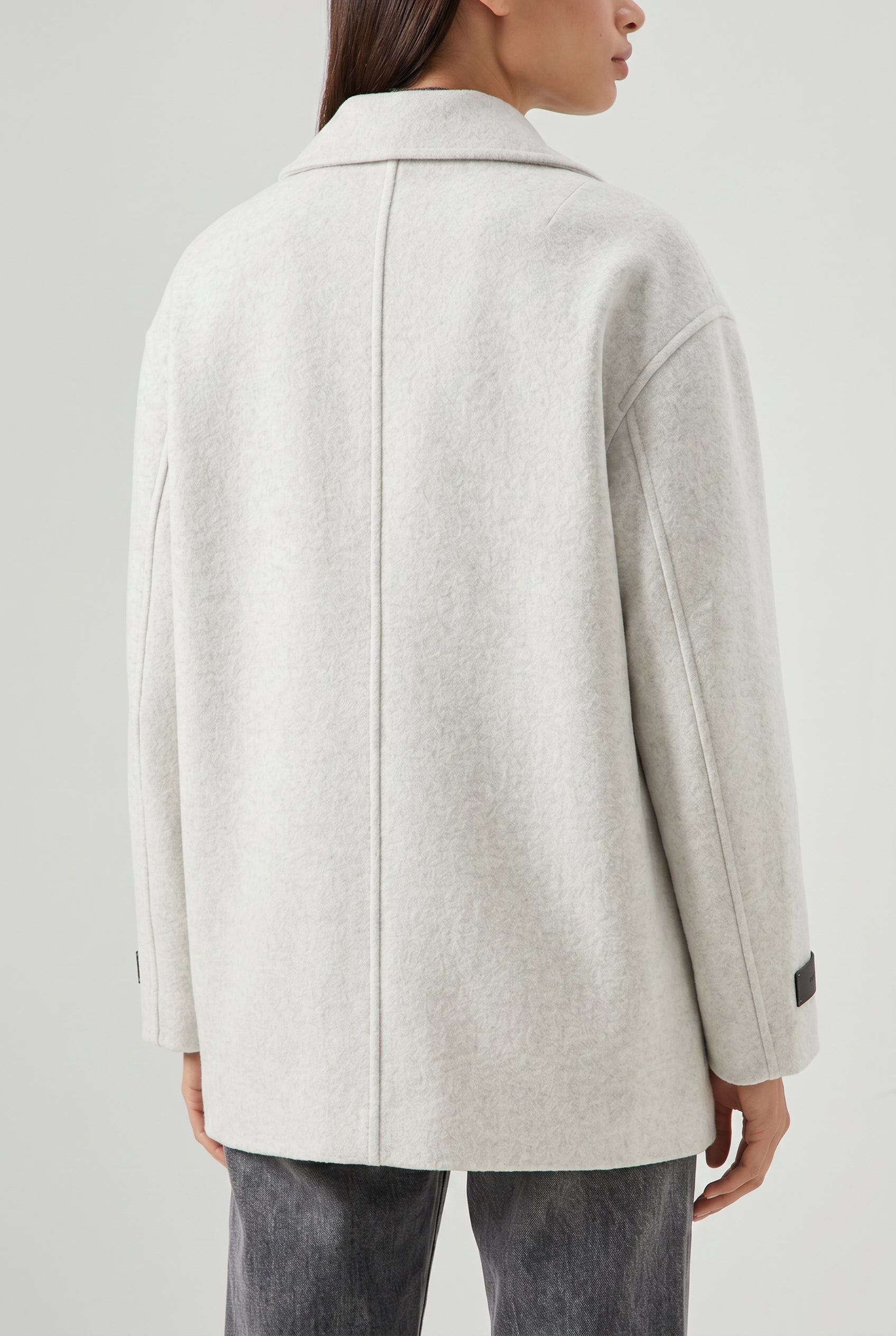 BRUNELLO CUCINELLI WOMEN'S MARBLE DOUBLE-BREASTED WOOL COAT
