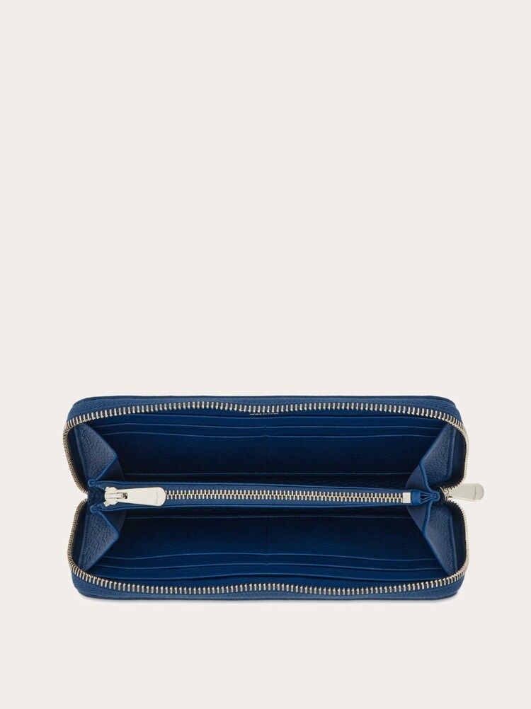 FERRAGAMO WOMEN'S BLUE LEATHER WALLET