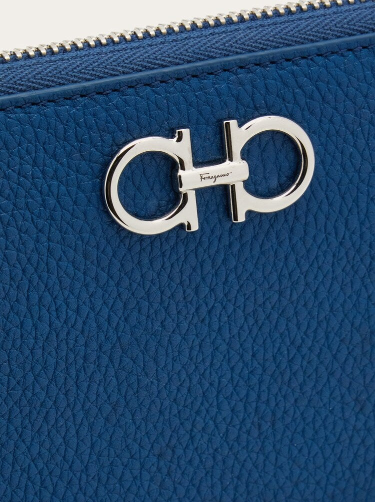 FERRAGAMO WOMEN'S BLUE LEATHER WALLET