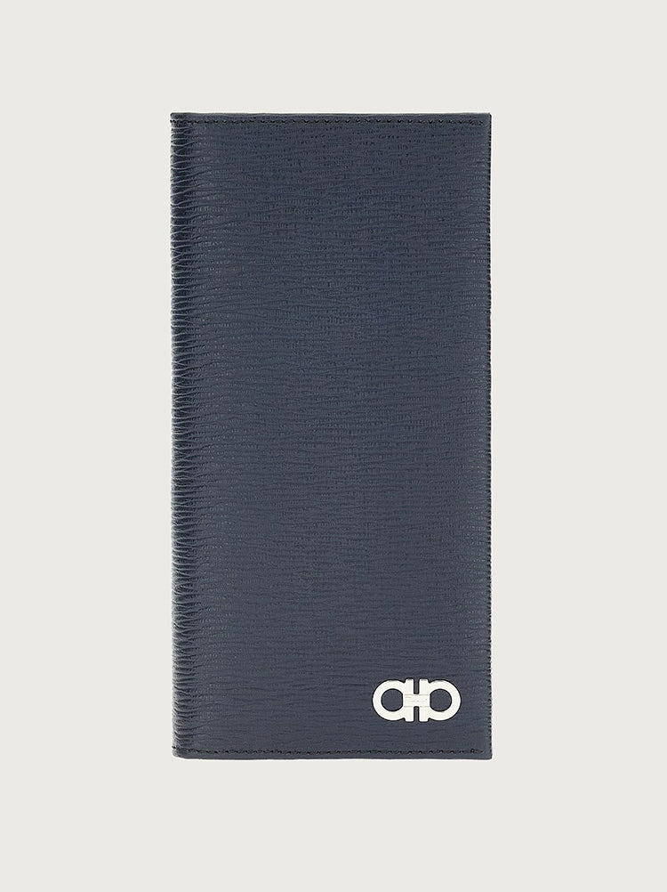 FERRAGAMO MEN'S NAVY CALF LEATHER WALLET