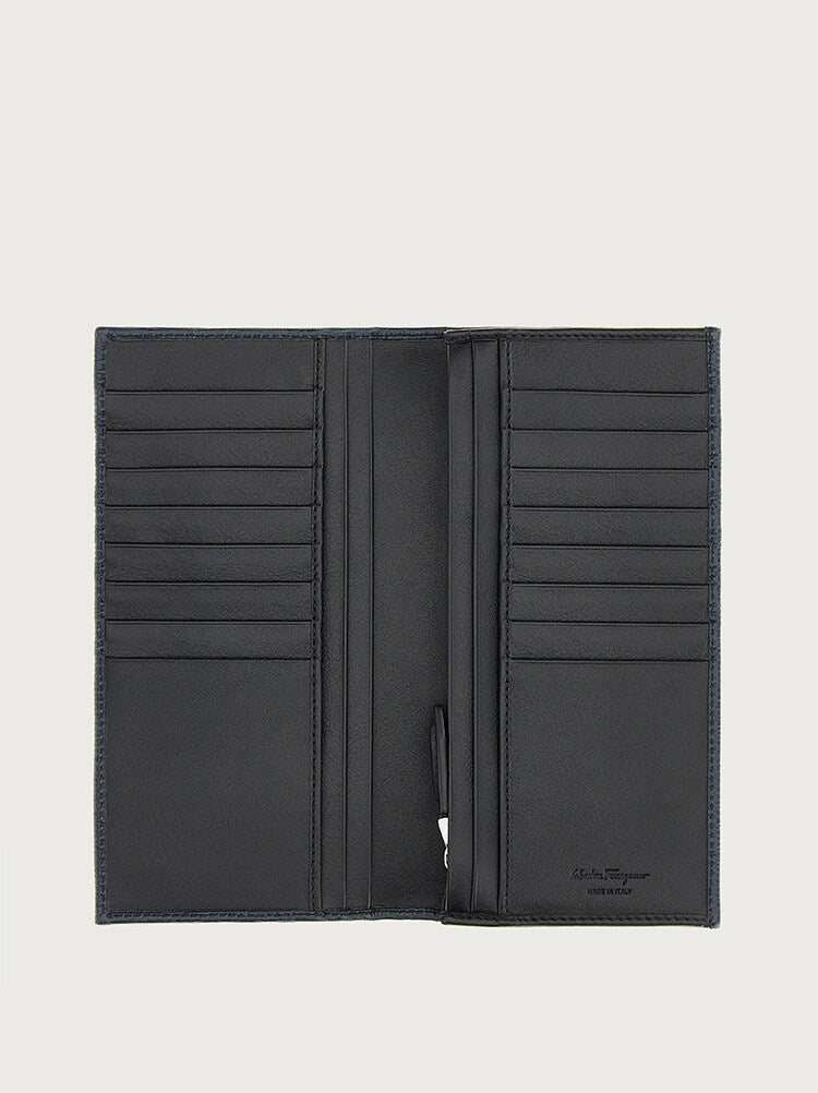 FERRAGAMO MEN'S NAVY CALF LEATHER WALLET