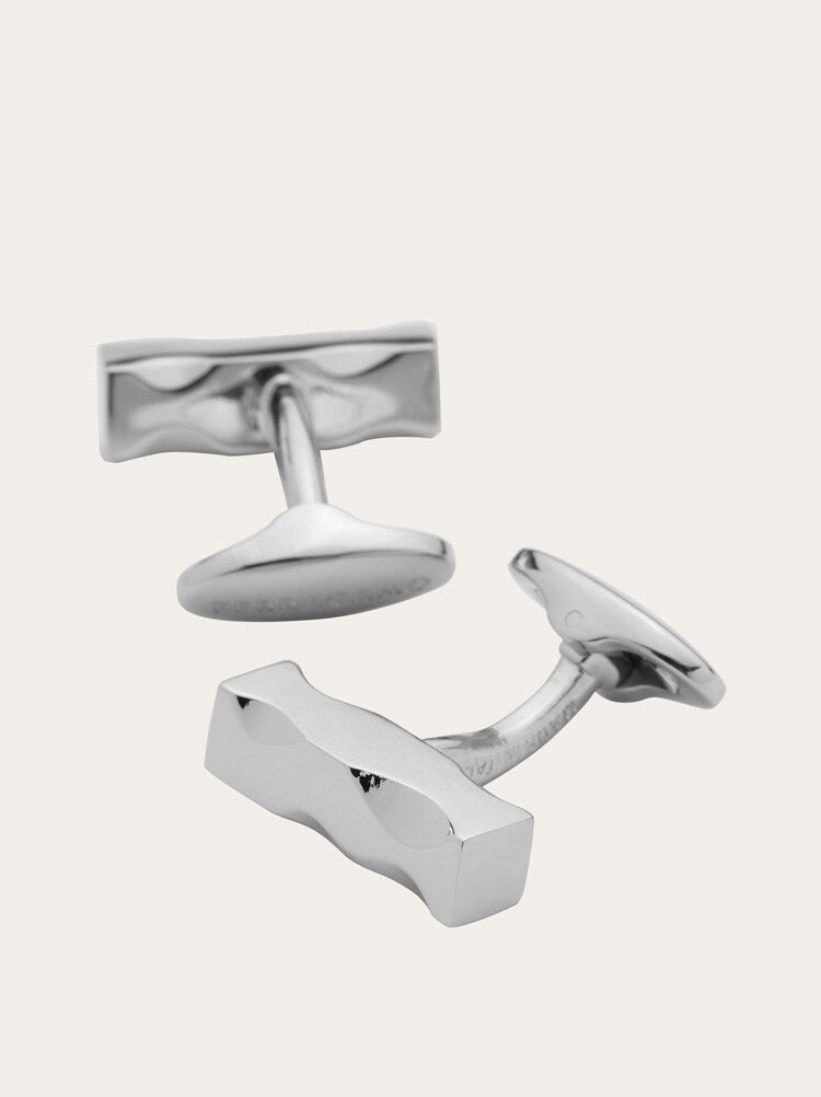 FERRAGAMO MEN'S SILVER BRASS CUFFLINKS ACCESSORY