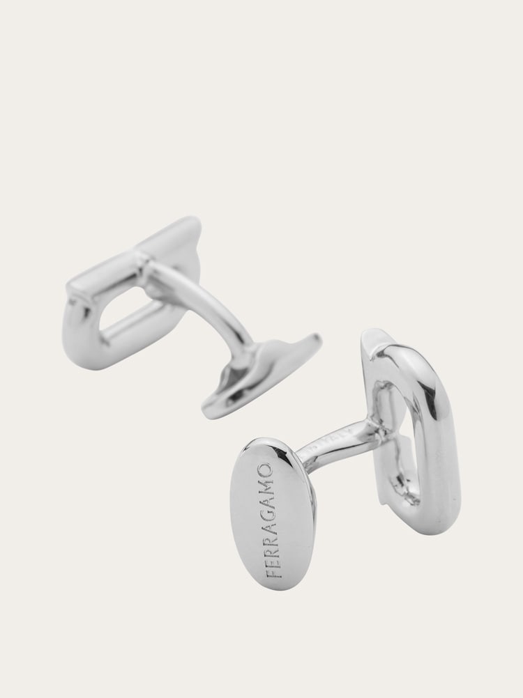 FERRAGAMO MEN'S SILVER METAL CUFFLINKS ACCESSORY