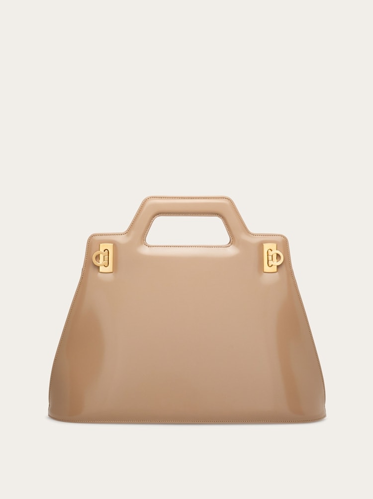 FERRAGAMO WOMEN'S BEIGE CALF LEATHER BAG