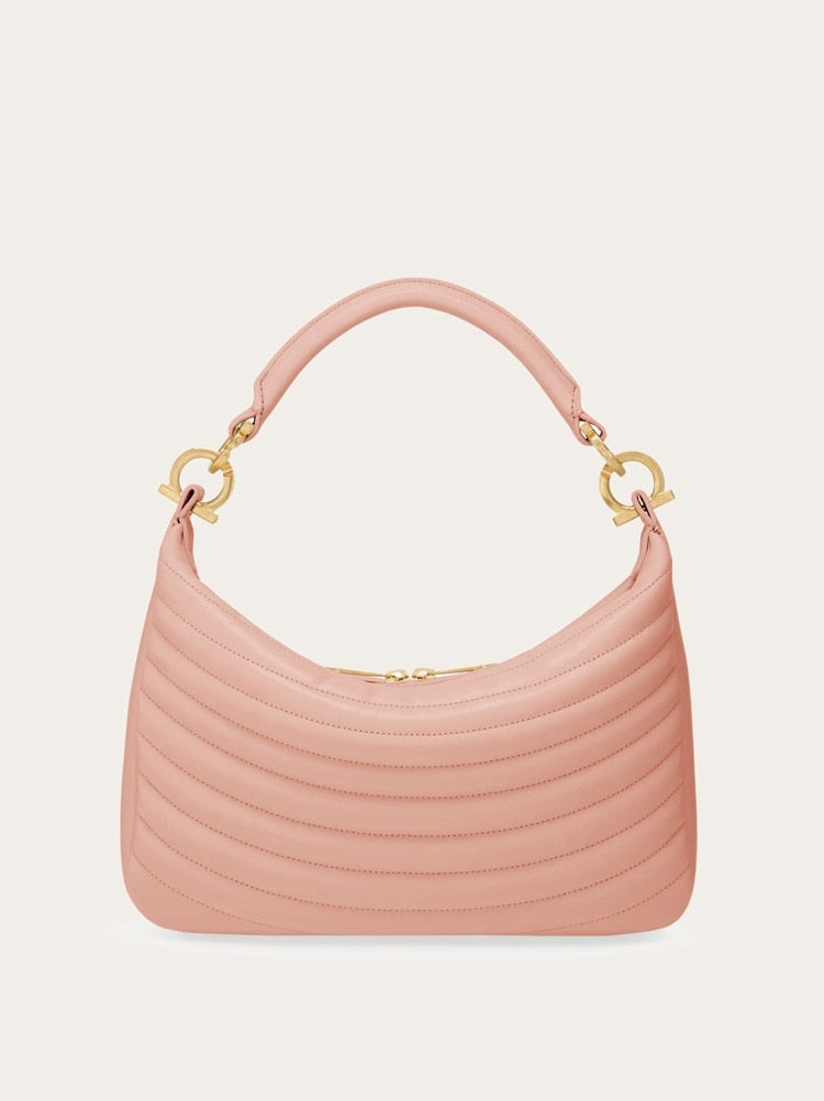 FERRAGAMO WOMEN'S PINK CALF LEATHER BAG