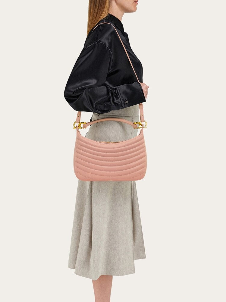 FERRAGAMO WOMEN'S PINK CALF LEATHER BAG