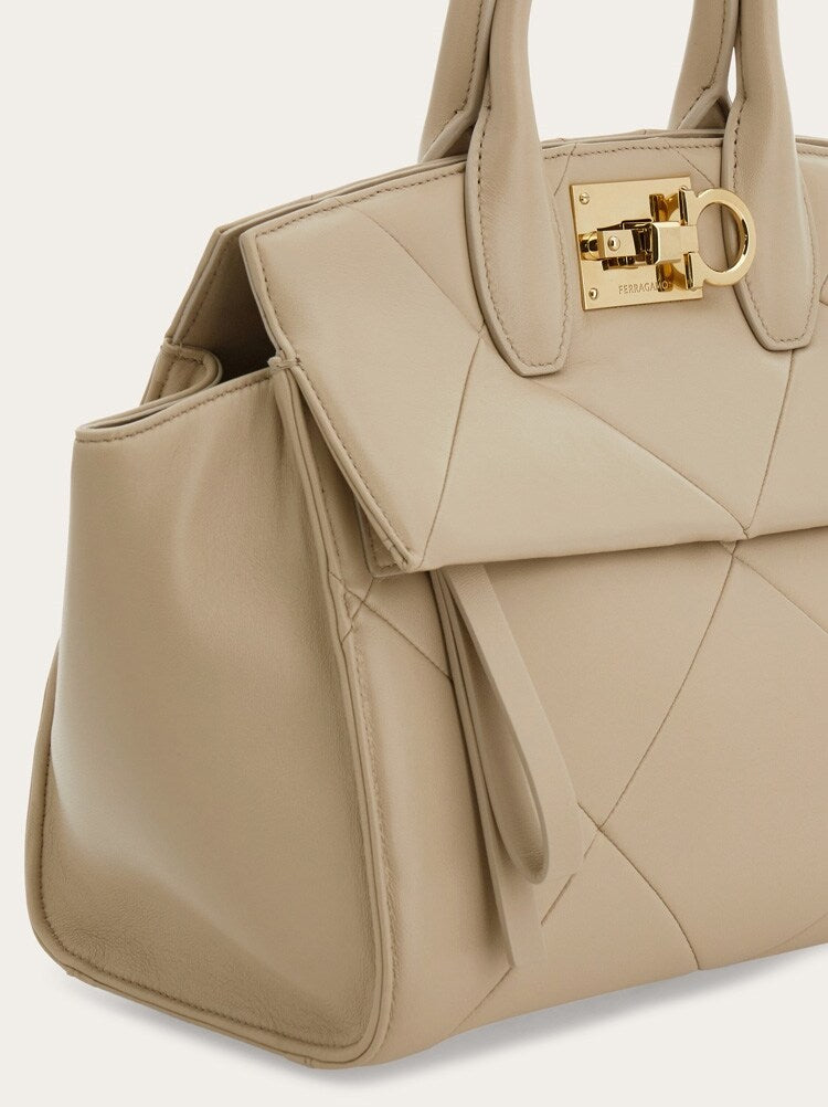 FERRAGAMO WOMEN'S BEIGE LAMB LEATHER BAG
